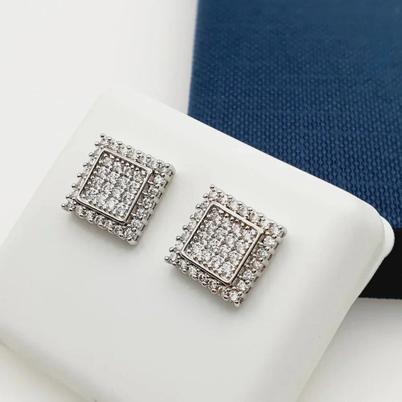 "925 Sterling Silver Plated CZ Earrings, EVBRS441 - Picture 4 of 10